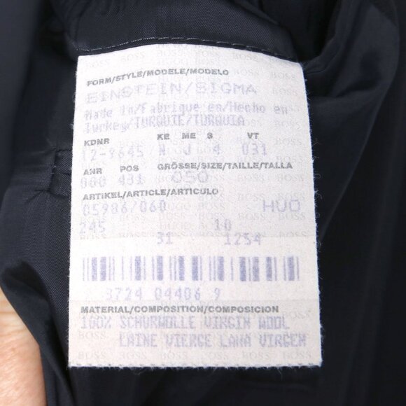 Hugo Boss Einstein Sigma Suit 100% Virgin Wool Crepe Black Classic Blazer Pants - Picture 14 of 16
